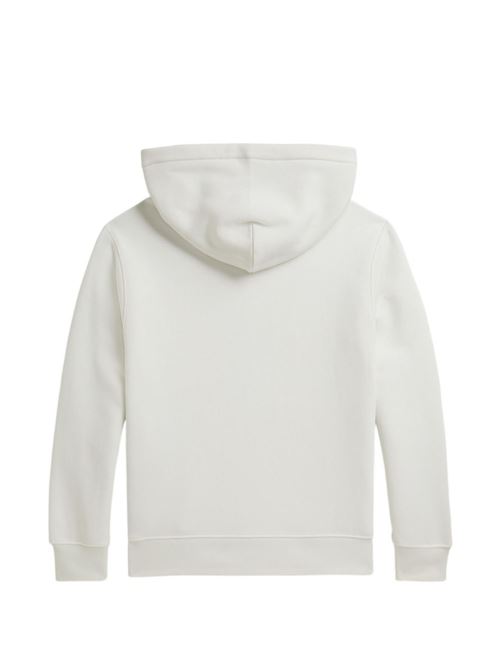 Felpa bambino Polo Ralph Lauren bianca con cappuccio e stampa RALPH LAUREN KIDS | A12426001
